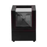 Kolfiber Automatisk Dubbel Klockuppdragare – Svart/Röd (USB W135T)