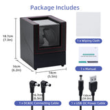 Kolfiber Automatisk Dubbel Klockuppdragare – Svart/Röd (USB W135T)