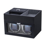 Mcbazel Automatic Double Watch Winder with Storage Box, Watch Winders for 2 Watches,Automatic Watch Winder Box with Quiet Motor,LED Light, Adjustable Watch Pillows - Gray