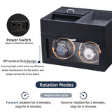 Mcbazel Automatic Double Watch Winder with Storage Box, Watch Winders for 2 Watches,Automatic Watch Winder Box with Quiet Motor,LED Light, Adjustable Watch Pillows - Gray