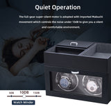 Mcbazel Automatic Double Watch Winder with Storage Box, Watch Winders for 2 Watches,Automatic Watch Winder Box with Quiet Motor,LED Light, Adjustable Watch Pillows - Gray