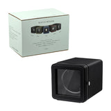 Rectangle PU Leather Automatic Single Watch Winder with LED Light-Black(W150A)