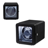 Rectangle PU Leather Automatic Single Watch Winder with LED Light-Black(W150A)
