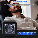 Rectangle PU Leather Automatic Single Watch Winder with LED Light-Black(W150A)