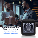 Rectangle PU Leather Automatic Single Watch Winder with LED Light-Black(W150A)