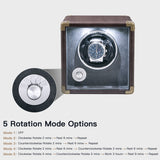 Customize PU Leather Automatic Single Watch Winder with LED Light-Brown(W140-US Plug)