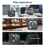 Customize PU Leather Automatic Single Watch Winder with LED Light-Brown(W140-US Plug)