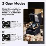 Mcbazel Automatic Dual Watch Winder with Crocodile Leather Pattern-Black