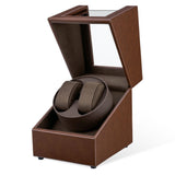 Mcbazel PU Leather Automatic Dual Watch Winder-Brown
