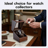 Mcbazel PU Leather Automatic Dual Watch Winder-Brown