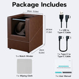 Mcbazel PU Leather Automatic Dual Watch Winder-Brown
