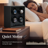 Ebony Pattern Automatic Four-Watch Winder Without Cover  - Black (SKW158)
