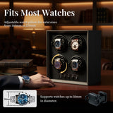 Ebony Pattern Automatic Four-Watch Winder Without Cover  - Black (SKW158)