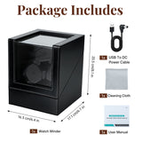 Automatic Three-Watch Winder with Open Cover Stop Function-Black(SKW113PU-3W/AM)