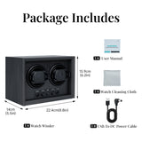 Ebony Pattern Automatic Two-Watch Winder Without Cover  - Black (SKW157)