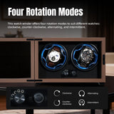Walnut Pattern Automatic Double Watch Winder with Blue LED Light- SKW142-FT