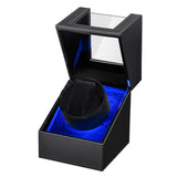 PU Leather Automatic Single Watch Winder with Light - (W125H-D)#