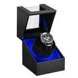 PU Leather Automatic Single Watch Winder with Light - (W125H-D)#