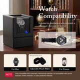 PU Leather Automatic Single Watch Winder with Light - (W125H-D)#