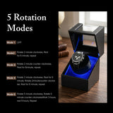 PU Leather Automatic Single Watch Winder with Light - (W125H-D)#