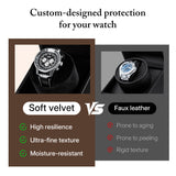 PU Leather Automatic Single Watch Winder with Light - (W125H-D)#