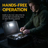 Parti 2 automatiska sensorlampor lämpliga för tältbagage/bilförvaringslådor/fiskelådor/campingförvaringslådor – svart (M1)#